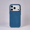 Soft Phone Case for IPhone 17 Pro Max Luxury Business Leather Case for IPhone 16 Pro Back Cover Blue Grey Color Magnetic