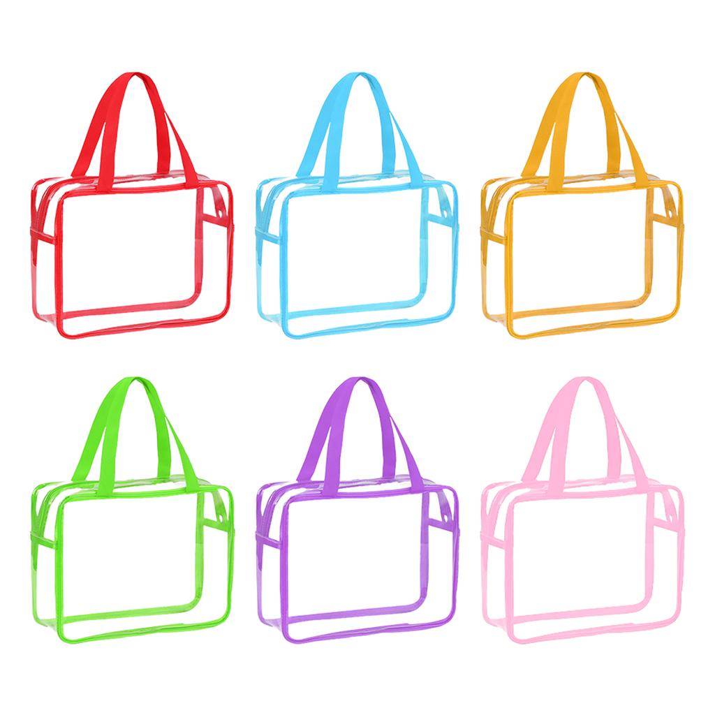 6 Pack Travel Waterproof Organizer Bags W/ Zipper Reusable Clear Waterproof Organizer for Building Blocks Puzzle Kids Books