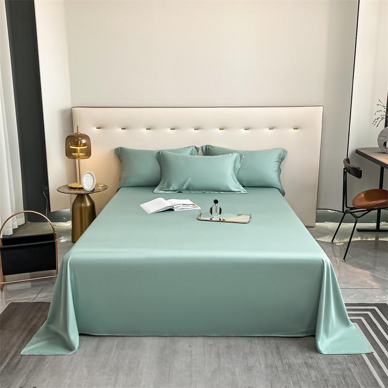 Popular 100% Cotton Sateen Bed Sheet Set - Solid Color, Long Staple Cotton, Single/Double Sizes, Three-Piece Collection