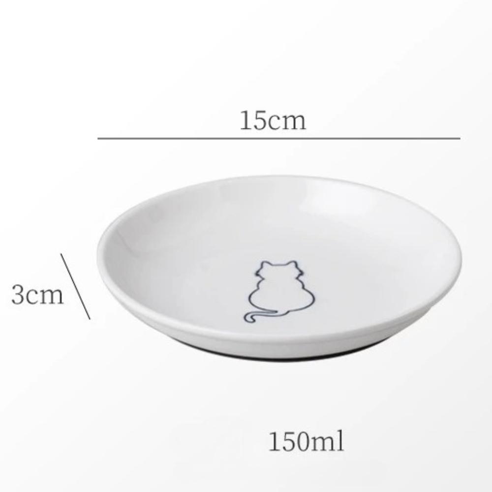 Ceramic Cat Feeder with Shelfshelf Siliconewith Cat Bowl Anti Slip Pet Snack Can Feeding&watering Supplies Pet Accessories Gifts