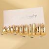 10 Pieces/set of New Irregularly Shaped ABS Acrylic Gold CCB Lightweight Earring Set, C-shaped and Teardrop Shaped