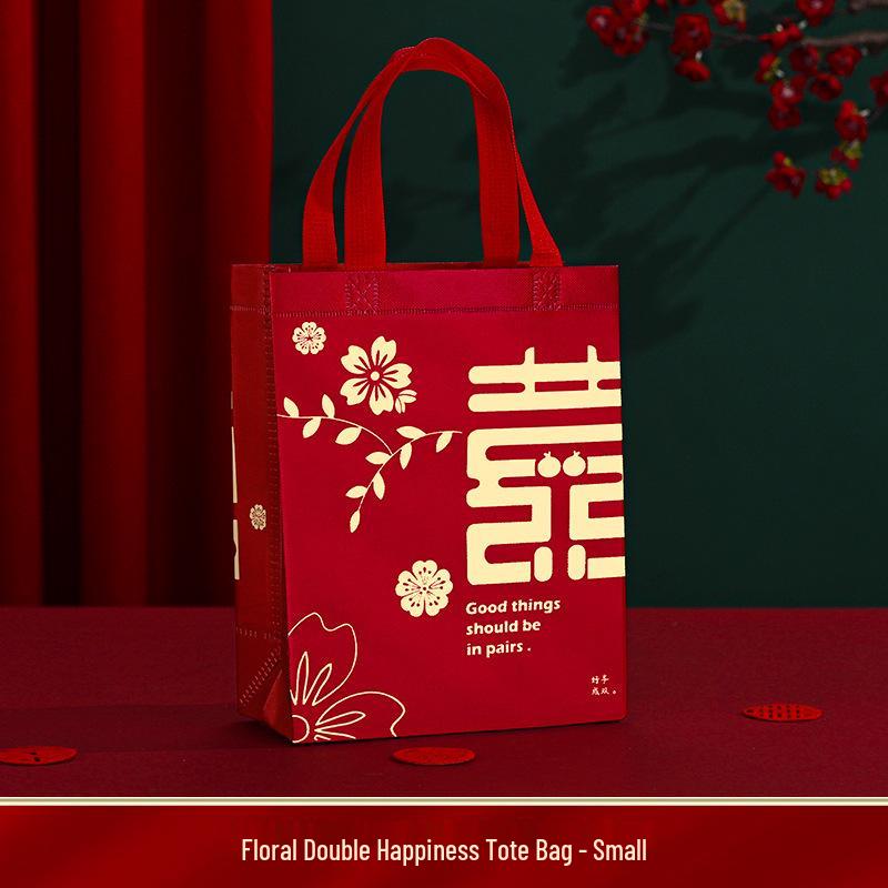 Large Red Double Happiness Wedding Candy Gift Bag
