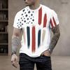 Men Plus Size Round Neck Short Sleeve American Flag Printed Casual T Shirt