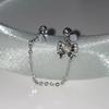 Silver Color Ear Bone Nail Earrings Stainless Steel Cartilage Earrings Chain Earrings  Jewelry Gift
