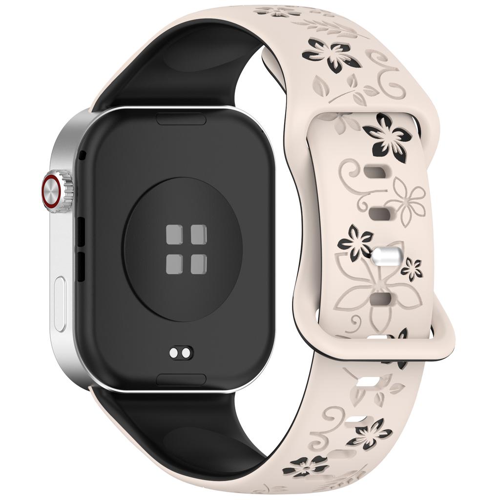 Kwiaty Rzeźbione 3D Do Xiaomi Smart Band 8Pro 9 Pro Pasek do Zegarka Silikonowy Pasek Do Redmi Watch 4 5 6 Smartwatch Grawerowany Pasek