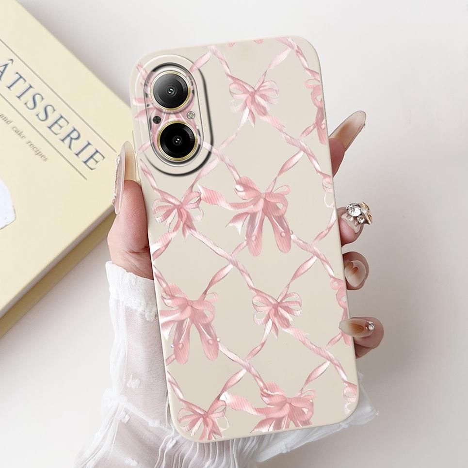 For Realme C67 4G RMX3890 Back Cover Realme C67 5G Case Girly Flower Butterfly Fashion Funda Soft Liquid Silicone Bumper Etui