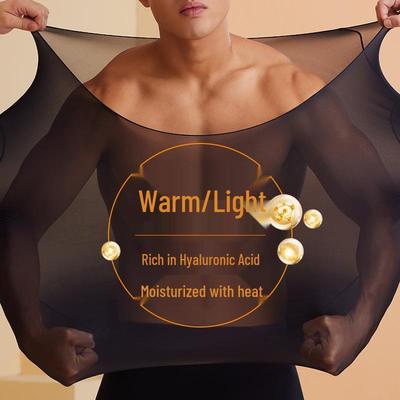 Men's Hyaluronic Acid Skin-Enhancing High-Elastic Ultra-Thin Anti-Static Warm Base Layer Set for Autumn and Winter