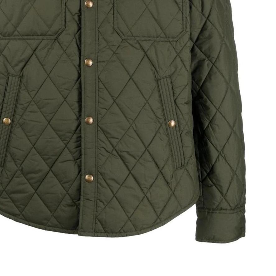Polo Ralph Lauren FW22 Solid Diamond Quilted Jacket Men Jackets Green 710876085-001