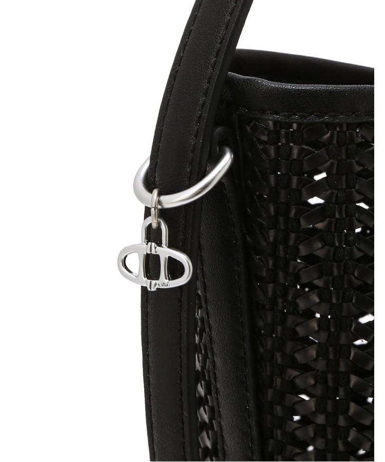 Athe Vanessabruno [Panier] Black Panier Mesh Shoulder Bag L Aaba6E841Bk