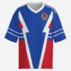 Home Retro Football Jersey Replica Men's Blue Red White Striped Breathable Short-Sleeve Vintage Soccer T-Shirt