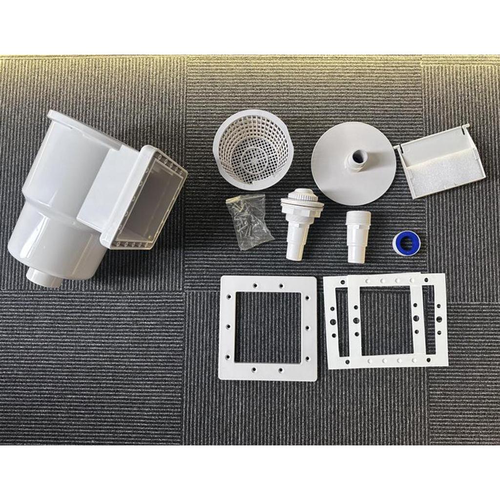 Universal Above Groud Pool Skimmer Complete Accessory Kit, White