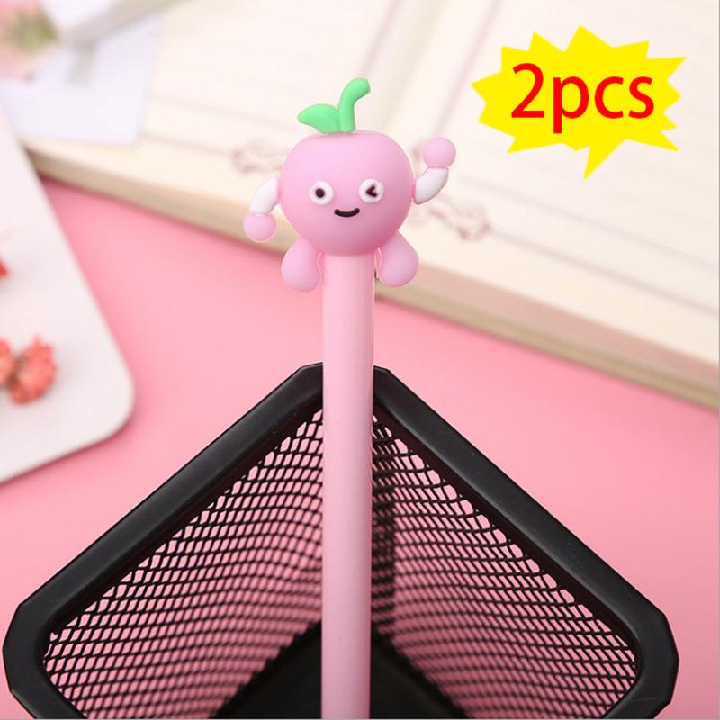 4 Pcs Fruit Face Gel Pens Cartoon Shape Writing Tools Comfortable Grip Kids Stationery School Office Supplies