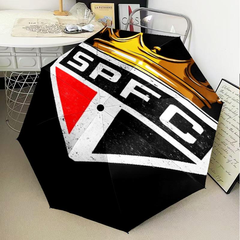 1PC Paulo Fc Emblem Printed Umbrella Folding Umbrella, Automatic Umbrella 8-Frame for Travel, Camping Fan Gifts Christmas Gifts