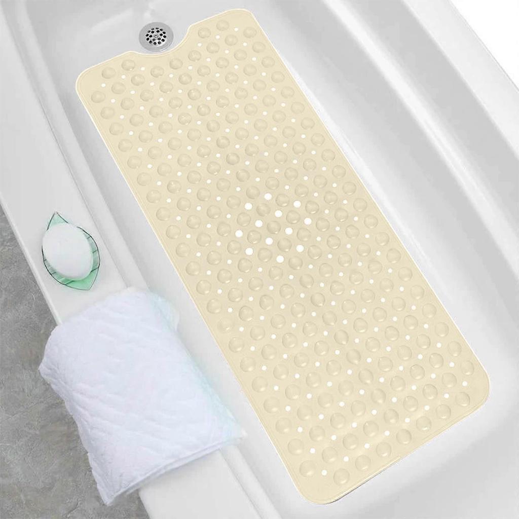 Secure Grip Non Slip Bath Mat with 200 Suction Cups for Bathtub and Shower Extra Long Design with Drainage Holes Easy to Clean