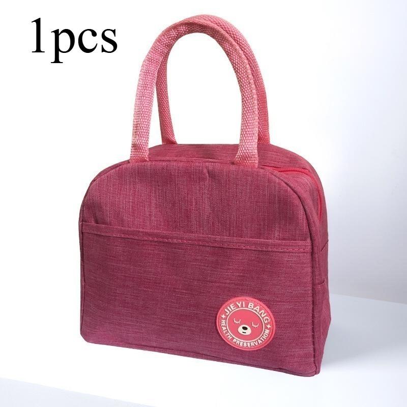 

1/2 шт. Термосумка Сумка для ланча Сумка-тоут Сумка для хранения с контейнером для риса Подходит для повседневного использования при выходе из дома кларет