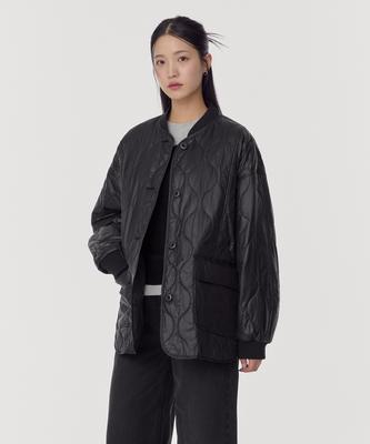 Musinsa Standard Woman Women'S Oversized Onion Quilted Jacket [Black]