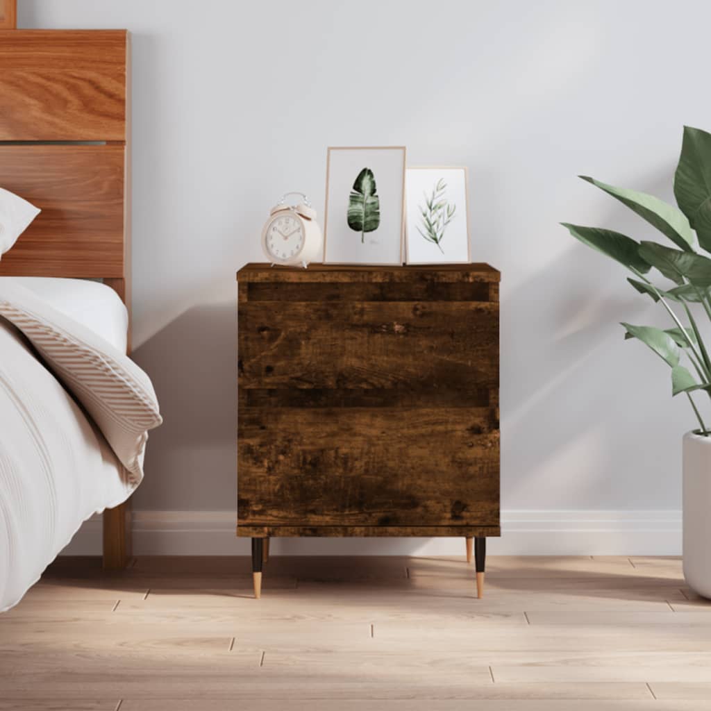 Nightstand Smoked Oak 40x35x50 cm Wood Based Material