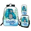 Spiel Gorilla Tag Druck Rucksack mit Umhängetasche Federmäppchen Jungen Lustiger Cartoon Schultasche Wasserdicht Kinder Schulrucksack 3er Set