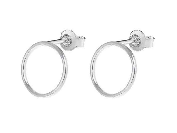 Silver Earrings with Stone Small Women' Studs Hoops 4mm Tiger' Eye