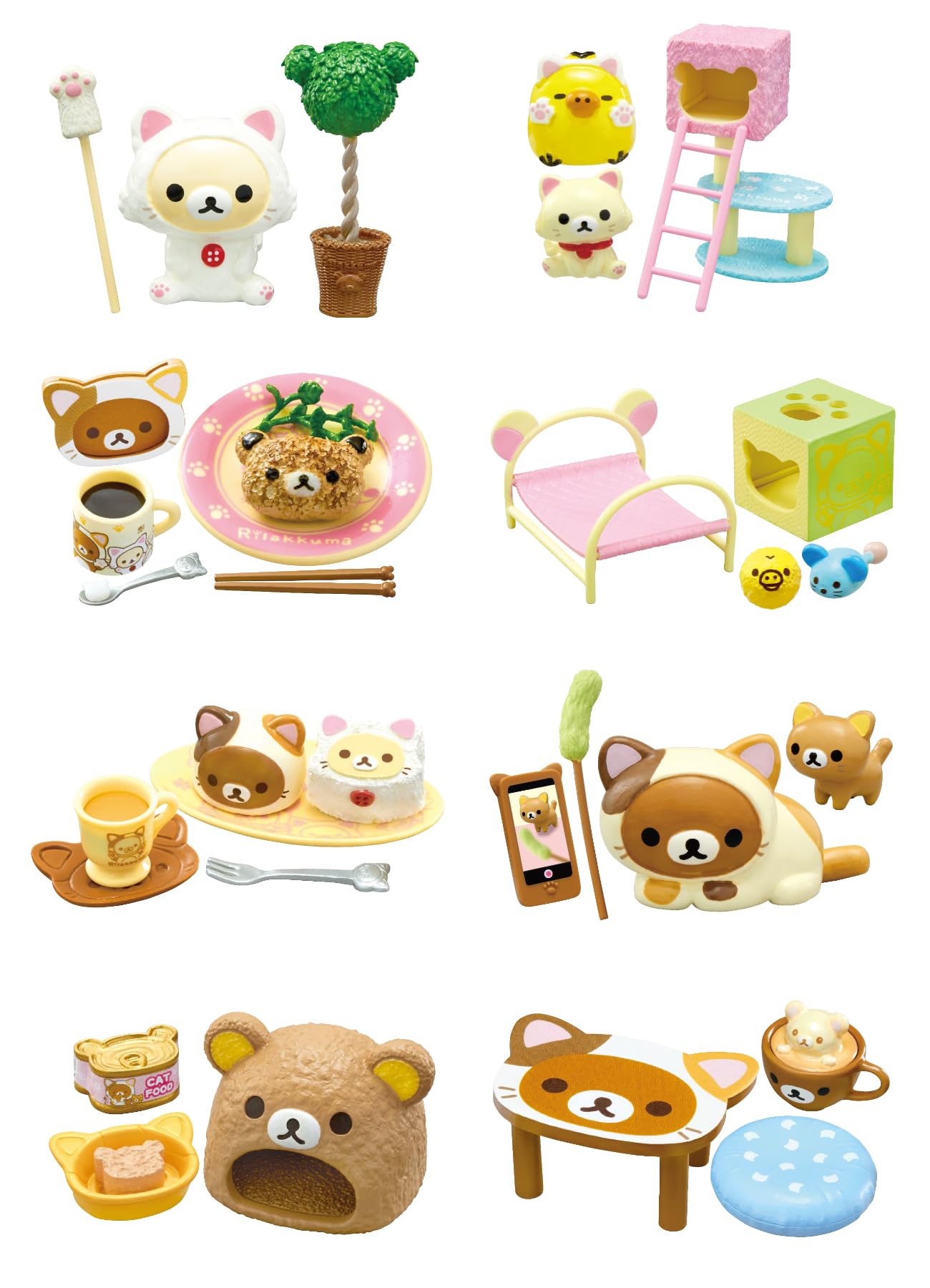 Rilakkuma Rilakkuma Relaxing Cat Cafe 1 BOX H115mm x W70mm x D50mm Re-Ment ATBC-PVC