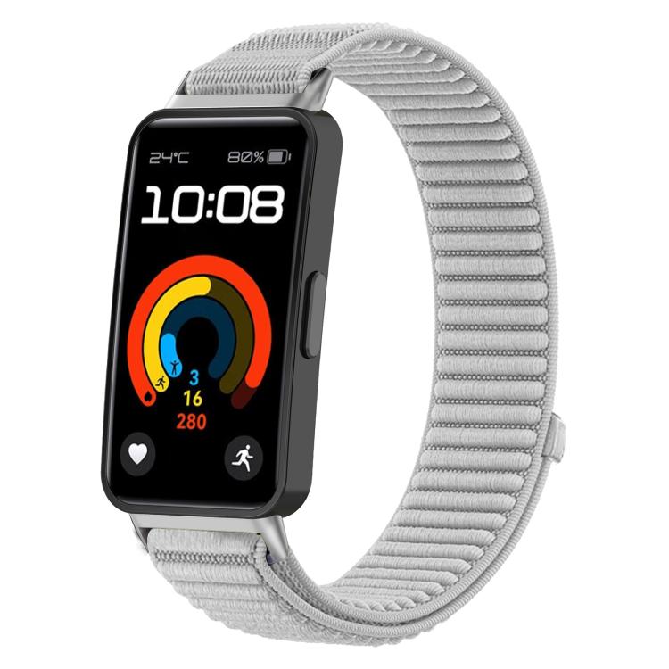 Woven Nylon Hook And Loop Watch Band for Huawei Band 10/9/8, Ergonomic Comfort Adjustable Replacement Strap, Easy Install, Strap Only