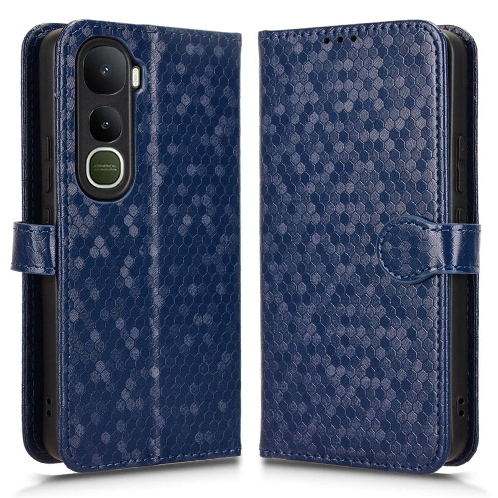 For vivo Y400 5G Wallet Case Dot Pattern Imprint PU Leather Phone Cover with Wrist Strap