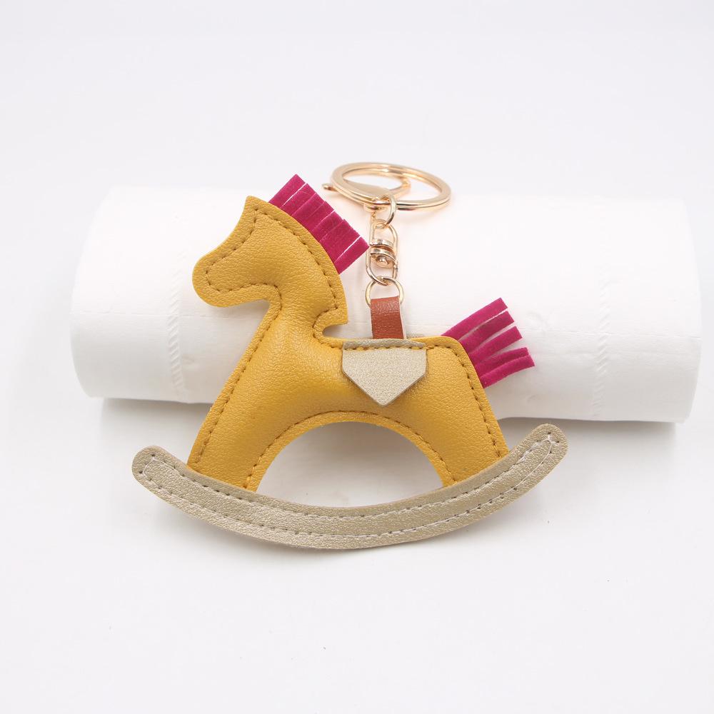 Creative Rocking Horse Boutique Pendant: Carousel Cotton Pony Keychain & Jewelry Chain