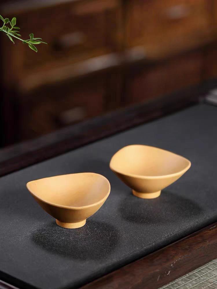 Lila Ton Teetasse Teeverkostung Meistertasse Kleine Kapazität Mineral Gold Abschnitt Schlamm Dreieckstasse Kung Fu Tee Set