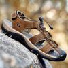 Large Size Sandals Anti-kick Men's Hollowed-out Breathable Sandals Outdoor Beach Shoes Daddy Shoes