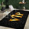 Luxurious 3D VIP Rug - Anti-Slip Polyester, Black & Gold VIP Crown, Ideal for Patio, Living Room, Bedroom