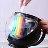 5pcs Rainbow Sponge Brush Set with Handle-Colorful Cleaning Scrubber for Water Bottles,Mugs, and Glass,Sponge For Washing Dishes
