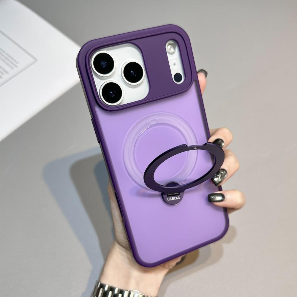 Rotating Bracket Phone Case For Iphone 16 17 Pro Max MagSafe Magnetic PC Hard Shell Protective For Iphone Air Acrylic Back Cover