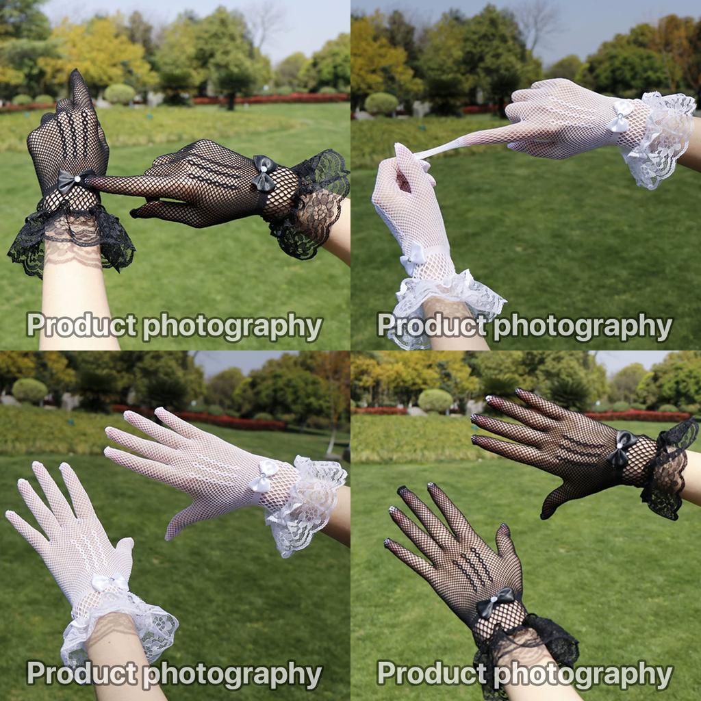 Modische sexy Handschuhe mit Spitzenbesatz für Damen Leichte atmungsaktive UV-schützende Armstulpen für Bräute Hochzeitskleid-Accessoires