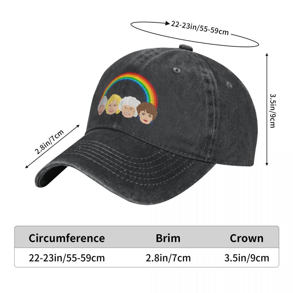 Goldene Mädchen LGBT Pride Baseballkappe Distressed Washed Snapback Hut 80er Jahre Freund Outdoor Alle Jahreszeiten Reisen Verstellbare Passform Kappe Hut