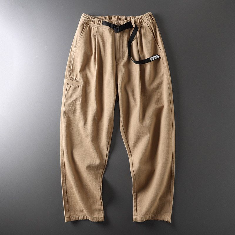 Fashion Brand High Street Spring and Autumn American Style Functional Overalls Khaki 3XL
