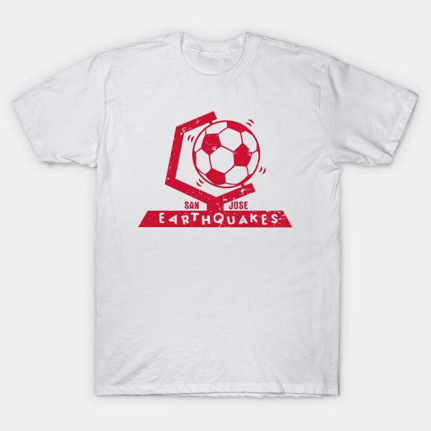 Men Black Print T-shirt 1974 San Jose Earthquakes Defunct Vintage Soccer No-Cut Transfer Paper Print Cotton Tshirt L белый
