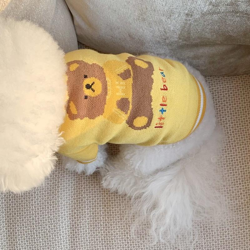 Pet Knitted Sweater Teddy Autumn And Winter Clothing Bichon Pomeranian Kitten Cat Yorkshire Warm Dog Clothes