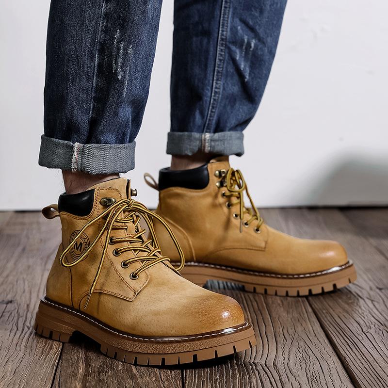 

Ботинки Martin мужские очень большого размера 45 46 British Wind Bike Boots Tide Boots 96118-R 44 жёлтый