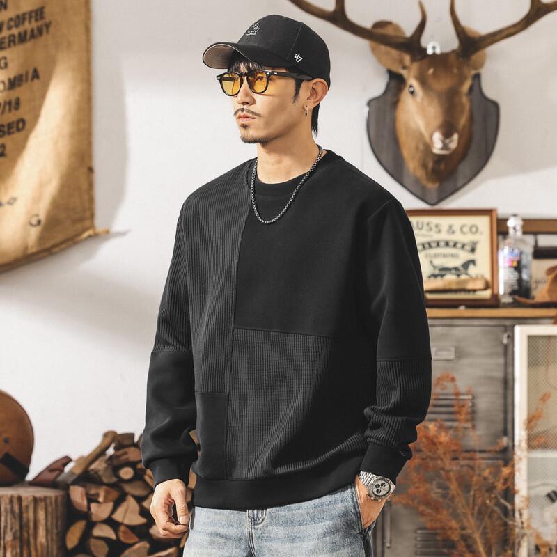 

Jierayno Men s American Retro Loose Fit Sweatshirt M