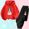 Mädchen Schöne Cartoon Katze Druck Hoodies und Hosen Bekleidungssets Mädchen Anzug Kinder Niedliche Oberteile Outfits für Mädchen Sport Trainingsanzüge
