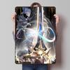 Anime Character With Sword Digital Art Printed Poster Customized Wall Art Retro Vintage Metal Tin Signs for Home Office Decor