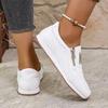 [166-23m Fehér Alkalmi Cipő] Fehér Divatos Alacsony Szárú 166-23m Női Alkalmi Cipő | Légáteresztő Bélés, Tartós TPR Talp