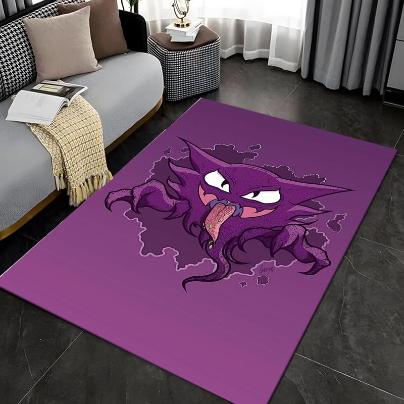 1PC Japanese Anime Pokemen Gengar Area Rug,Carpet for Home Living Room Bedroom Sofa Doormat Kitchen Decor,Non-slip Floor Mat