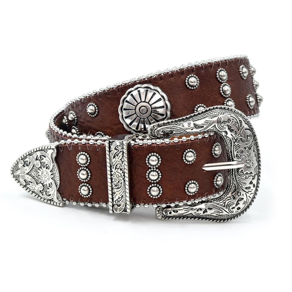 Western Cowboy Belt, Punk Rivets, European and American Belt, Millennium Spice Girl Style Belt