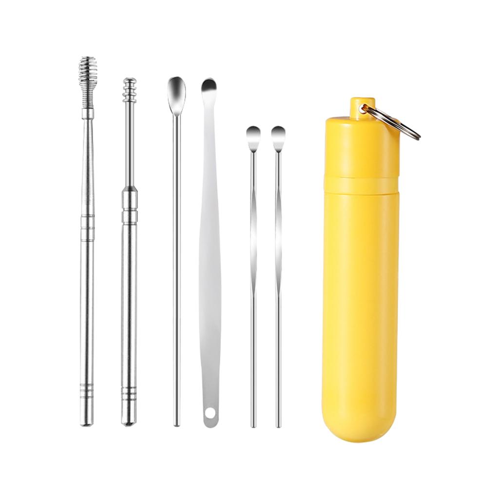 6 Counts/Set Ear Wax Removal Tool Set With Storage Tube