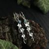 Vintage Ivy Elven Leaf Drop Earrings For Women Metal Crystal Plant Dangle Earrings Party Wedding Jewelry Accessories Gifts