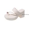 Mode Damen Sandalen mit hohen Absätzen 2025 Sommer Neue Mode Vielseitige Zehen Dicke Sohle Rutschfest Freizeit Hoher Absatz Tide Sandy Pantoletten