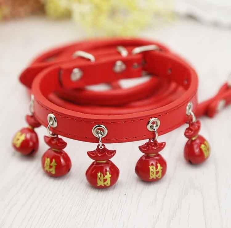 Pet Supplies Cat Dog Bell Dog Collar Cat Collar Teddy Small Dog Big Bell Cat Collar Leather