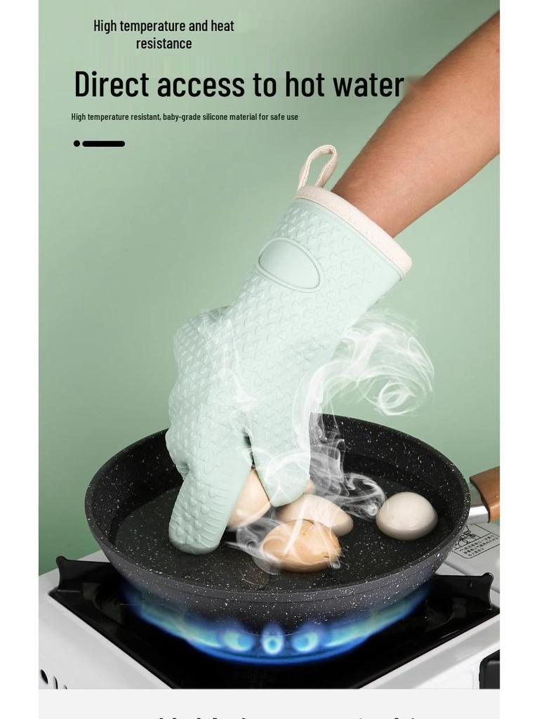 Exclusive Non-Slip Silicone Oven Gloves: Heat-Resistant, Anti-Scald Kitchen Protection with Free Shipping