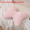Modern Minimalist Bow Plush Throw Pillow With Embroidered Bunny Bow For Living Room Decor